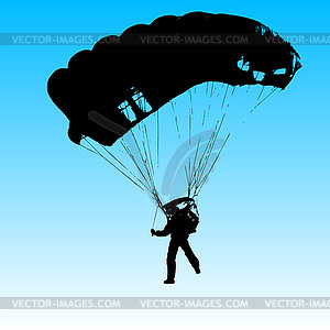 Parachutist Jumper in helmet after jump. illustra - vector image