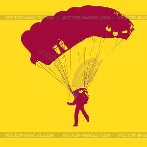 Parachutist Jumper in helmet after jump. illustra - vector clip art