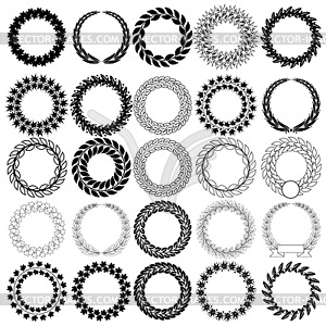 Set black laurel wreath. illustr - vector clip art