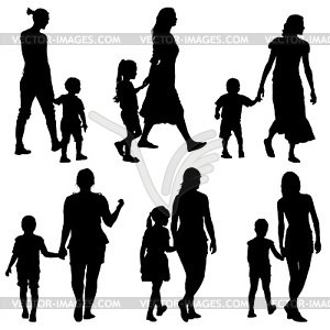 Black silhouettes Family. illustratio - vector image