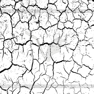 Cracked clay ground into dry season.  - vector clipart