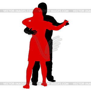 Black silhouettes Dancing. illustrati - vector clip art