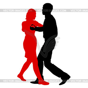 Black silhouettes Dancing. illustrati - vector clipart