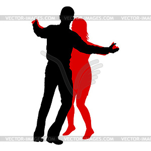 Black silhouettes Dancing. illustrati - vector clip art