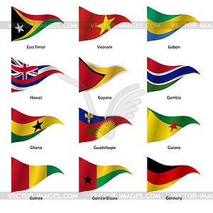 Set Flags of world sovereign states.  - vector clip art