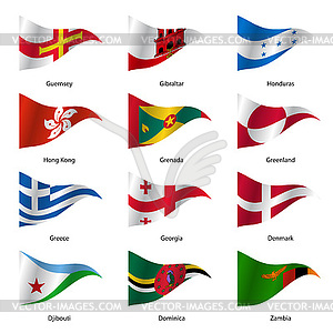 Set Flags of world sovereign states.  - vector image