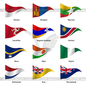 Set Flags of world sovereign states.  - vector image