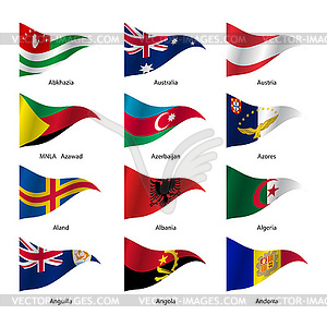 Set Flags of world sovereign states.  - vector clipart