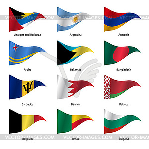 Set Flags of world sovereign states.  - vector clipart