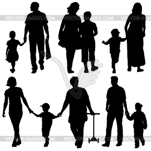 Black silhouettes Family - vector clip art