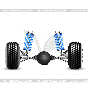 Rear suspension of car springs and differential - royalty-free vector image