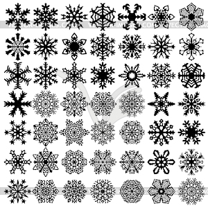 Set snowflakes icons, - vector clipart