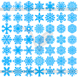 Set snowflakes icons, - color vector clipart