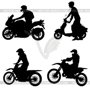 Premium Vector  Silhouettes rider participates motocross championship on  white background