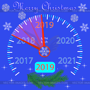 Blue banner for New Year 2019 greeting card with - vector clipart