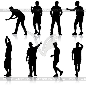 Silhouette Group of People Standing - royalty-free vector image