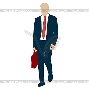 Silhouette businessman man in suit with tie - vector image