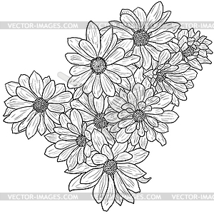 Beautiful sketch flower - vector clip art