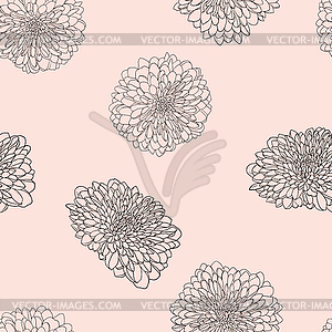 Seamless background with sketch flower or background - vector clipart