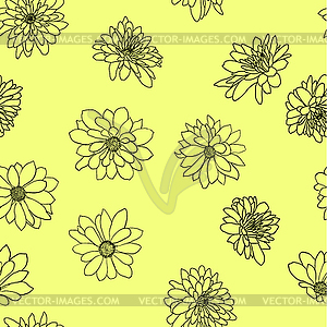 Seamless background with sketch flower or background - vector clip art