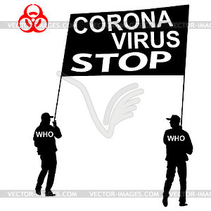 Stop coronavirus two carry poster - vector clipart