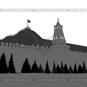 Москва, Россия, Кремль Спасская башня с - стоковый клипарт