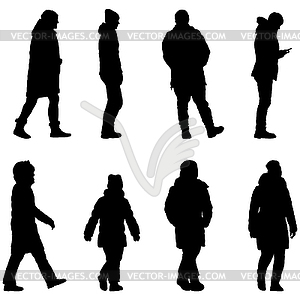 Silhouette Group of People Standing - vector clip art