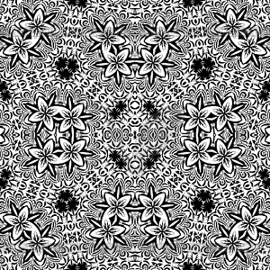 Black and white seamless pattern - vector clip art