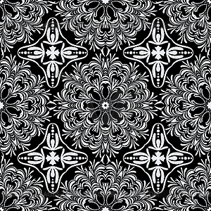 Black and white seamless pattern - vector clip art