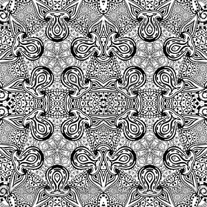 Black and white seamless pattern - vector clipart