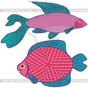 Фантастическая рыба - векторное графическое изображение