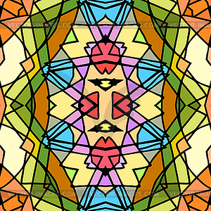 Seamless background stained-glass style - vector clip art