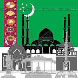 Turkmenistan - color vector clipart