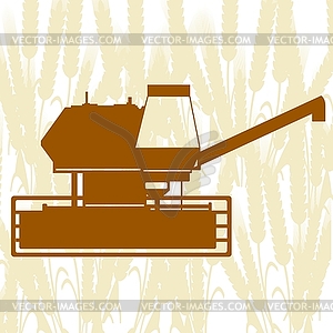 Комбайнер в поле - изображение в векторном формате