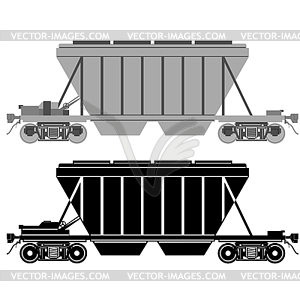 Железнодорожный вагон для сыпучих грузов - клипарт в векторном формате
