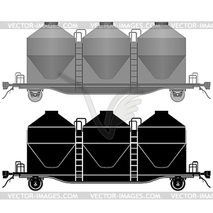 Railway carriage for bulk cargo - vector clipart / vector image