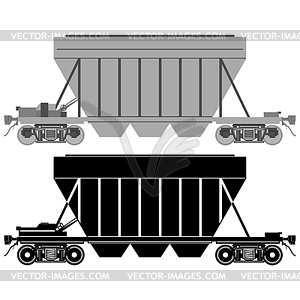 Railway carriage for bulk cargo - vector image