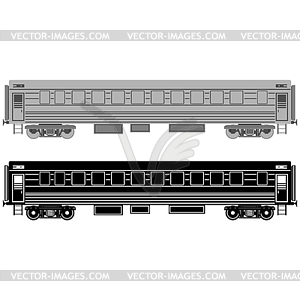 Железнодорожный пассажирский вагон - изображение в формате EPS