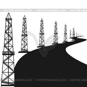 Oil rigs - vector EPS clipart