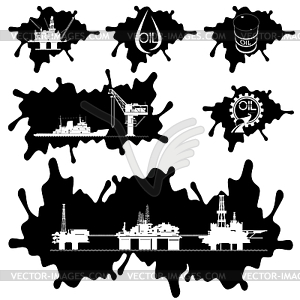 Icons of oil industry - vector image