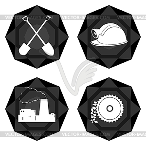 Badges coal industry - vector image