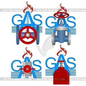 Значки газовой промышленности - изображение в формате EPS