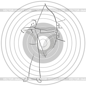 Archer and target - vector image