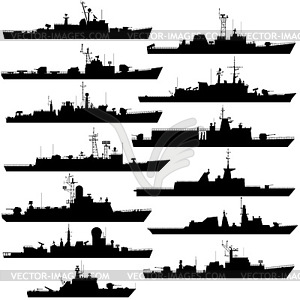 Frigates and corvettes - royalty-free vector image