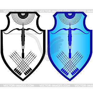 Shield, crossbow and arrows - vector clipart