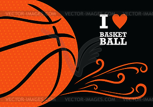 Basketball themed background - color vector clipart