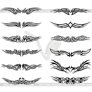 Set of tribal tattoos - vector image