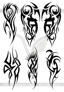 Set of tribal tattoos - vector EPS clipart