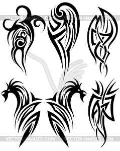 Set of tribal tattoos - stock vector clipart