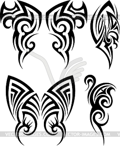 Set of tribal tattoos - vector clip art